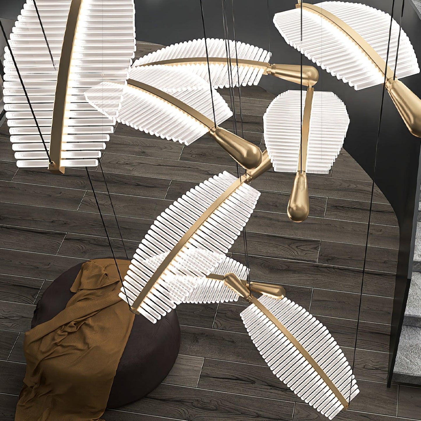 Modern Leaf LED Chandelier - Dimmable, Energy-Efficient Lighting