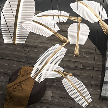 Modern Leaf LED Chandelier - Dimmable, Energy-Efficient Lighting