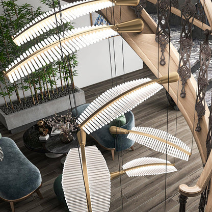 Modern Leaf LED Chandelier - Dimmable, Energy-Efficient Lighting