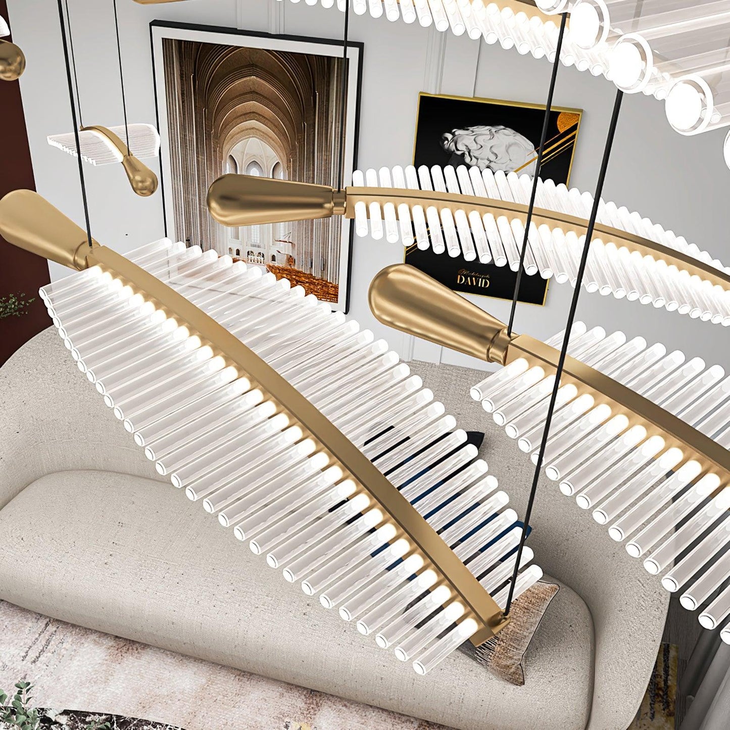 Modern Leaf LED Chandelier - Dimmable, Energy-Efficient Lighting