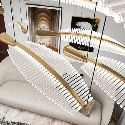 Modern Leaf LED Chandelier - Dimmable, Energy-Efficient Lighting