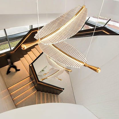 Modern Leaf LED Chandelier - Dimmable, Energy-Efficient Lighting