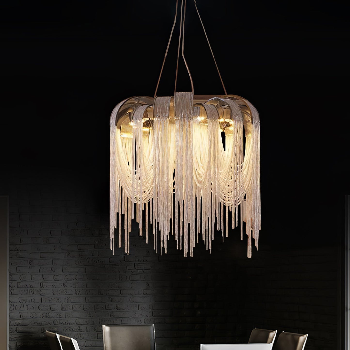 Elegant Length Chains Chandelier - Adjustable Height, Modern Design