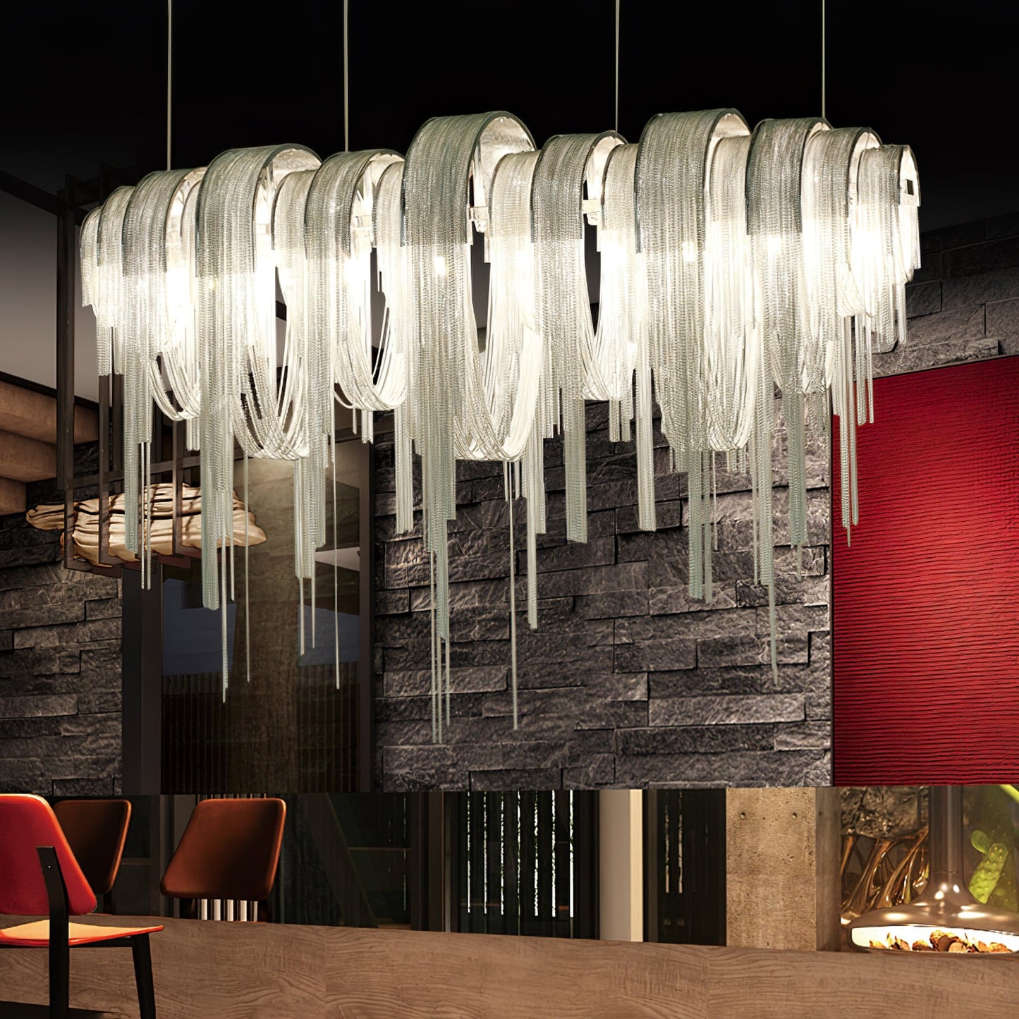 Elegant Length Chains Chandelier - Adjustable Height, Modern Design