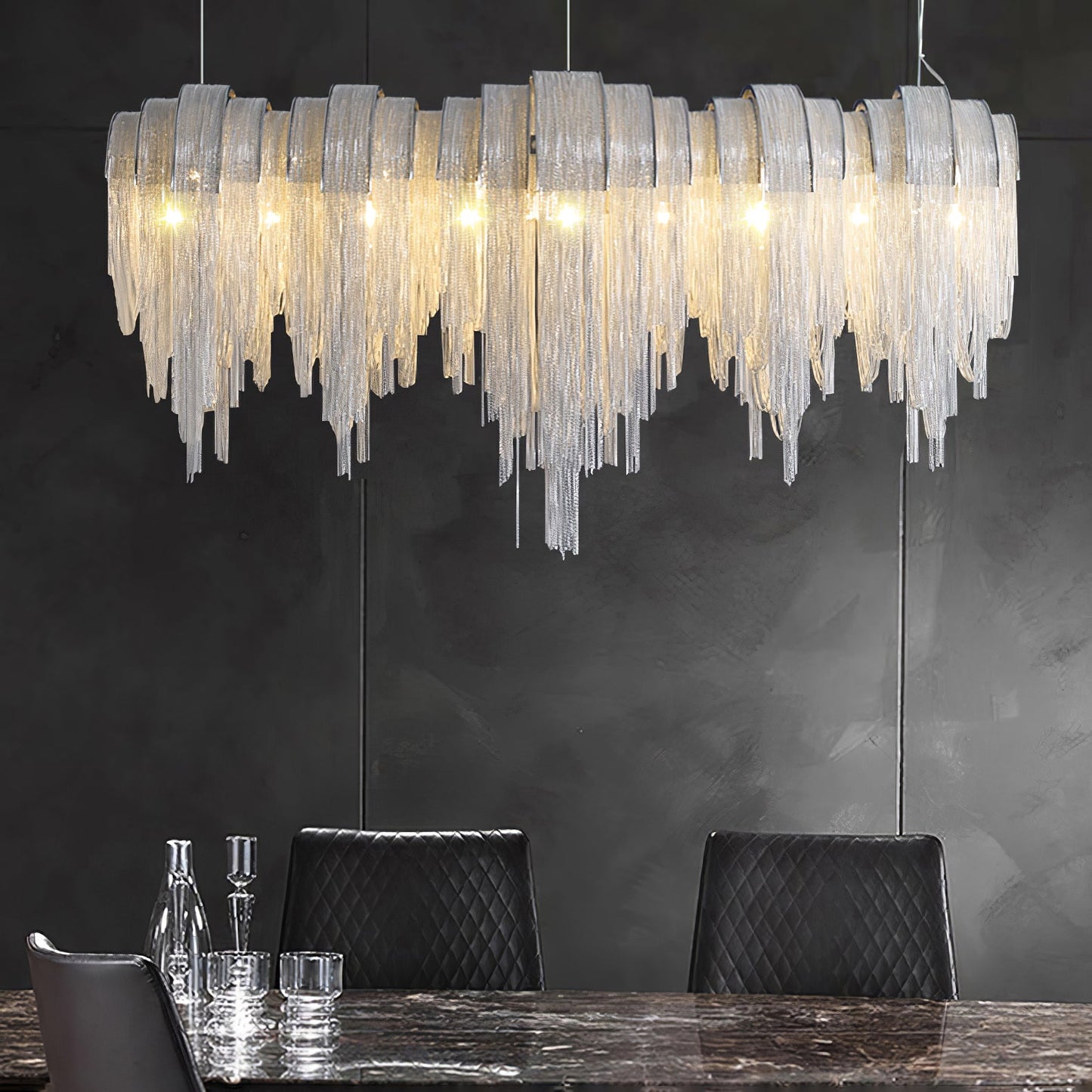 Elegant Length Chains Chandelier - Adjustable Height, Modern Design