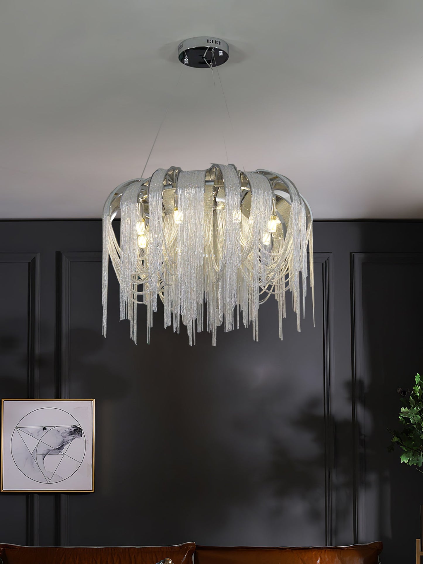 Elegant Length Chains Chandelier - Adjustable Height, Modern Design