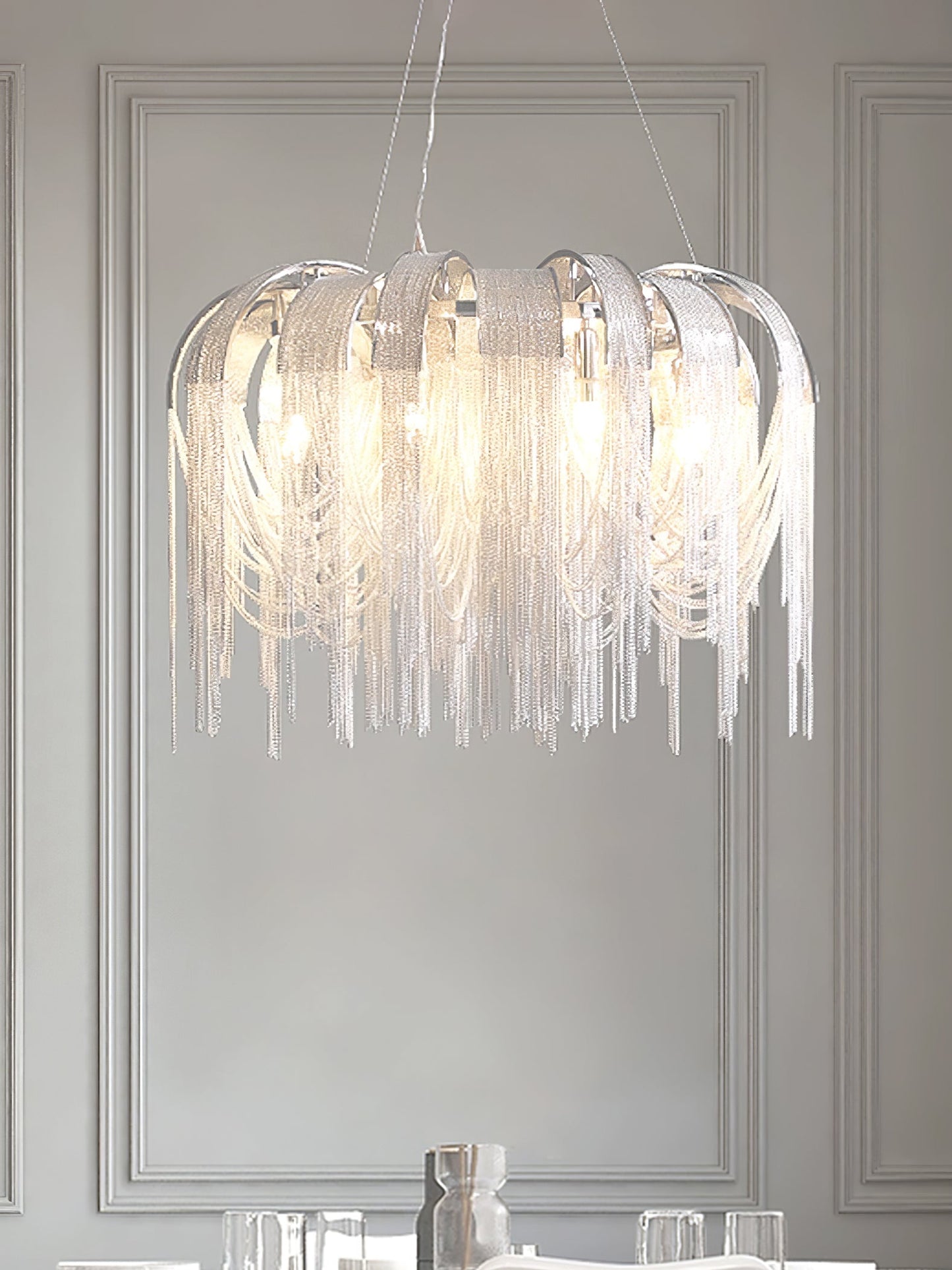 Elegant Length Chains Chandelier - Adjustable Height, Modern Design