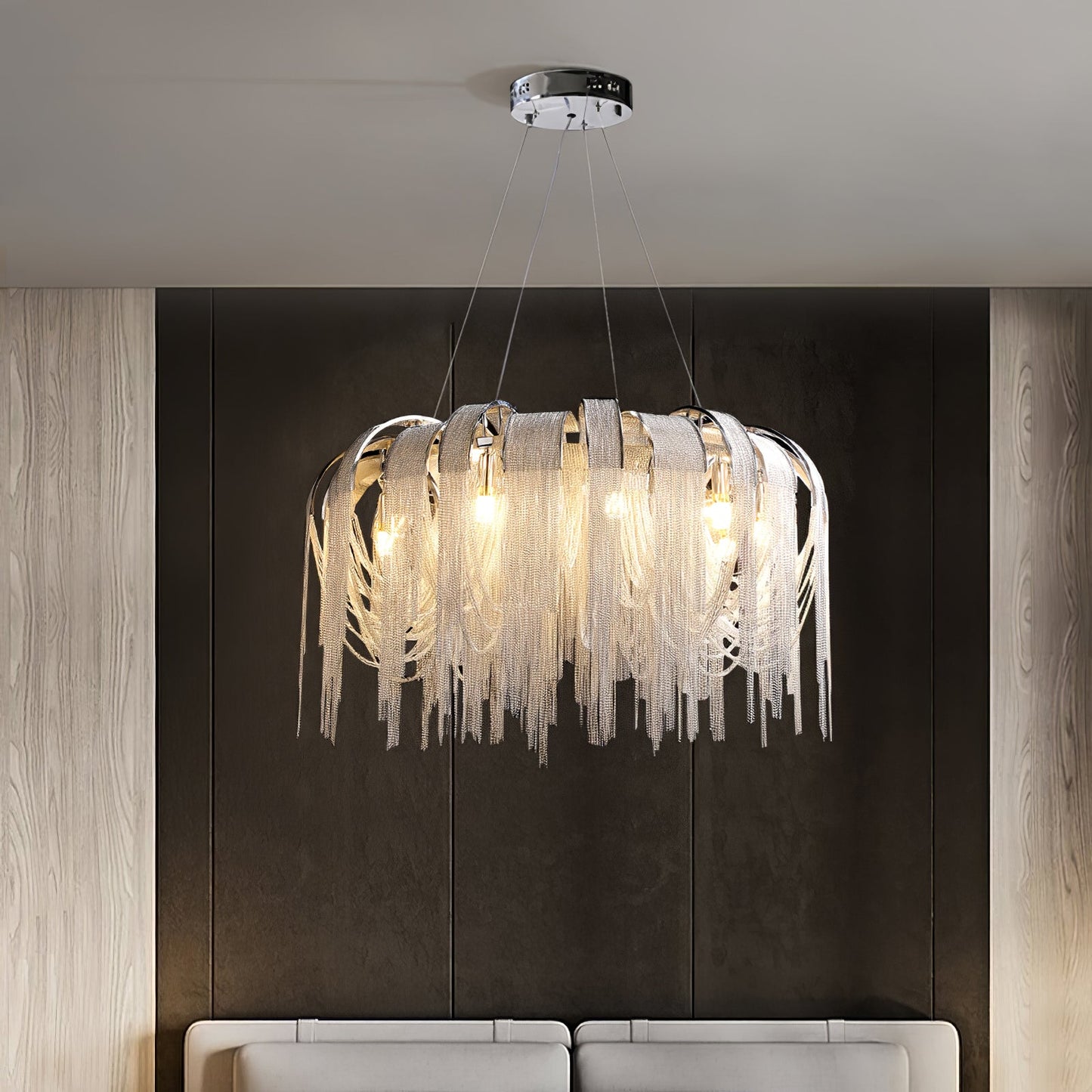 Elegant Length Chains Chandelier - Adjustable Height, Modern Design