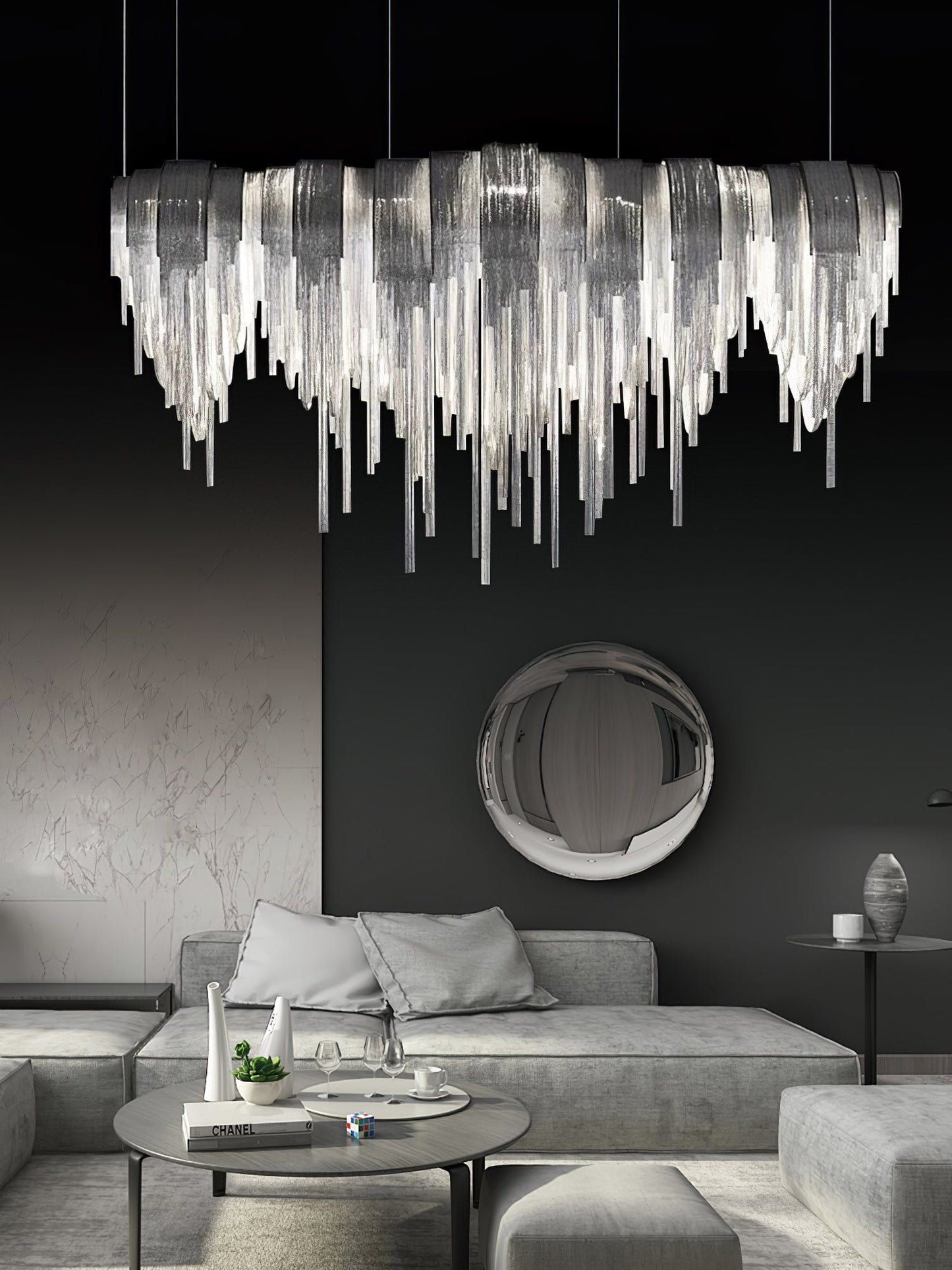 Elegant Length Chains Chandelier - Adjustable Height, Modern Design