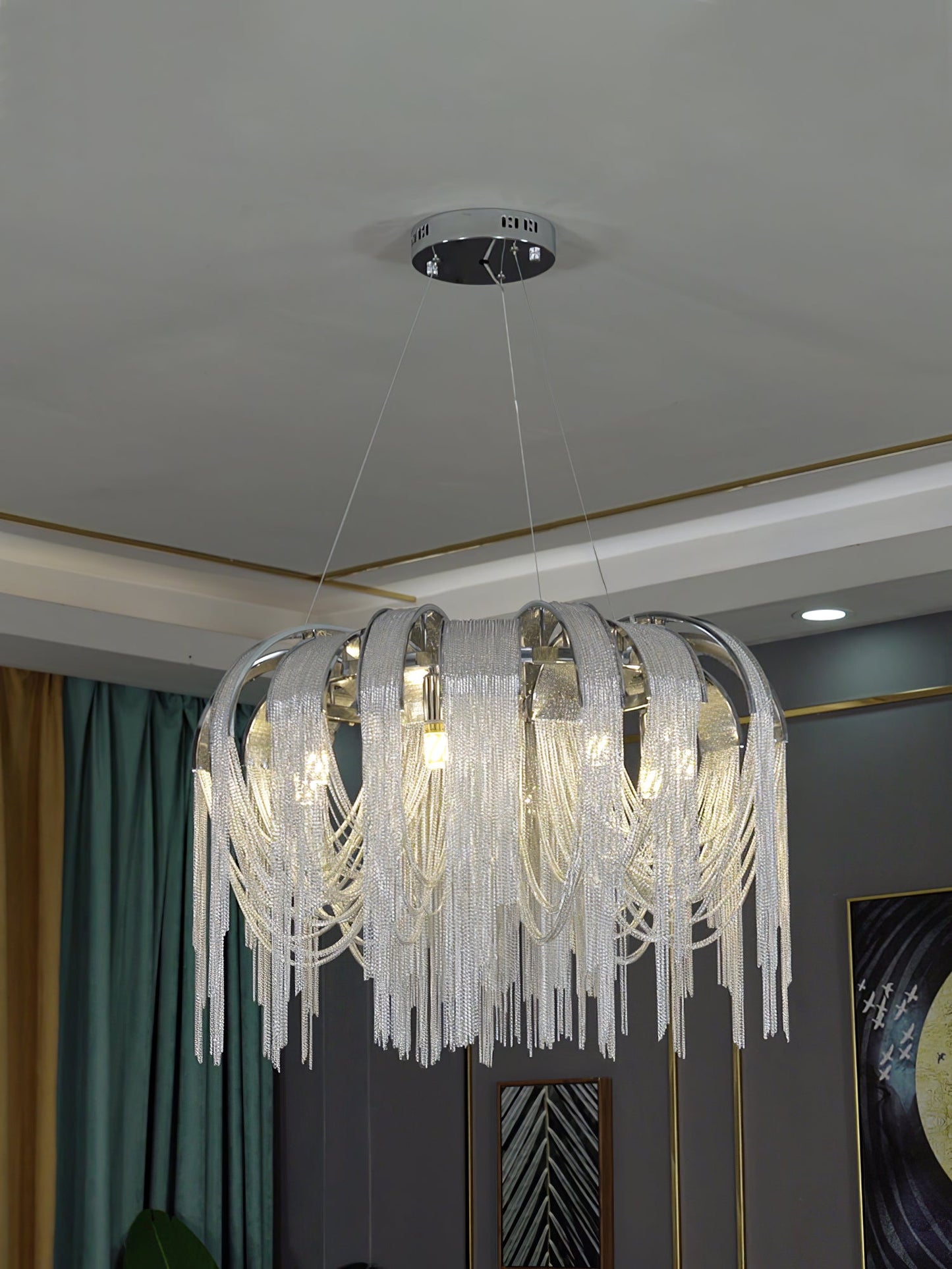 Elegant Length Chains Chandelier - Adjustable Height, Modern Design