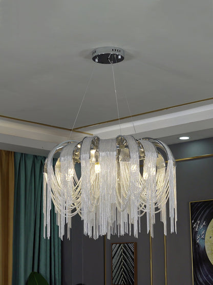 Elegant Length Chains Chandelier - Adjustable Height, Modern Design
