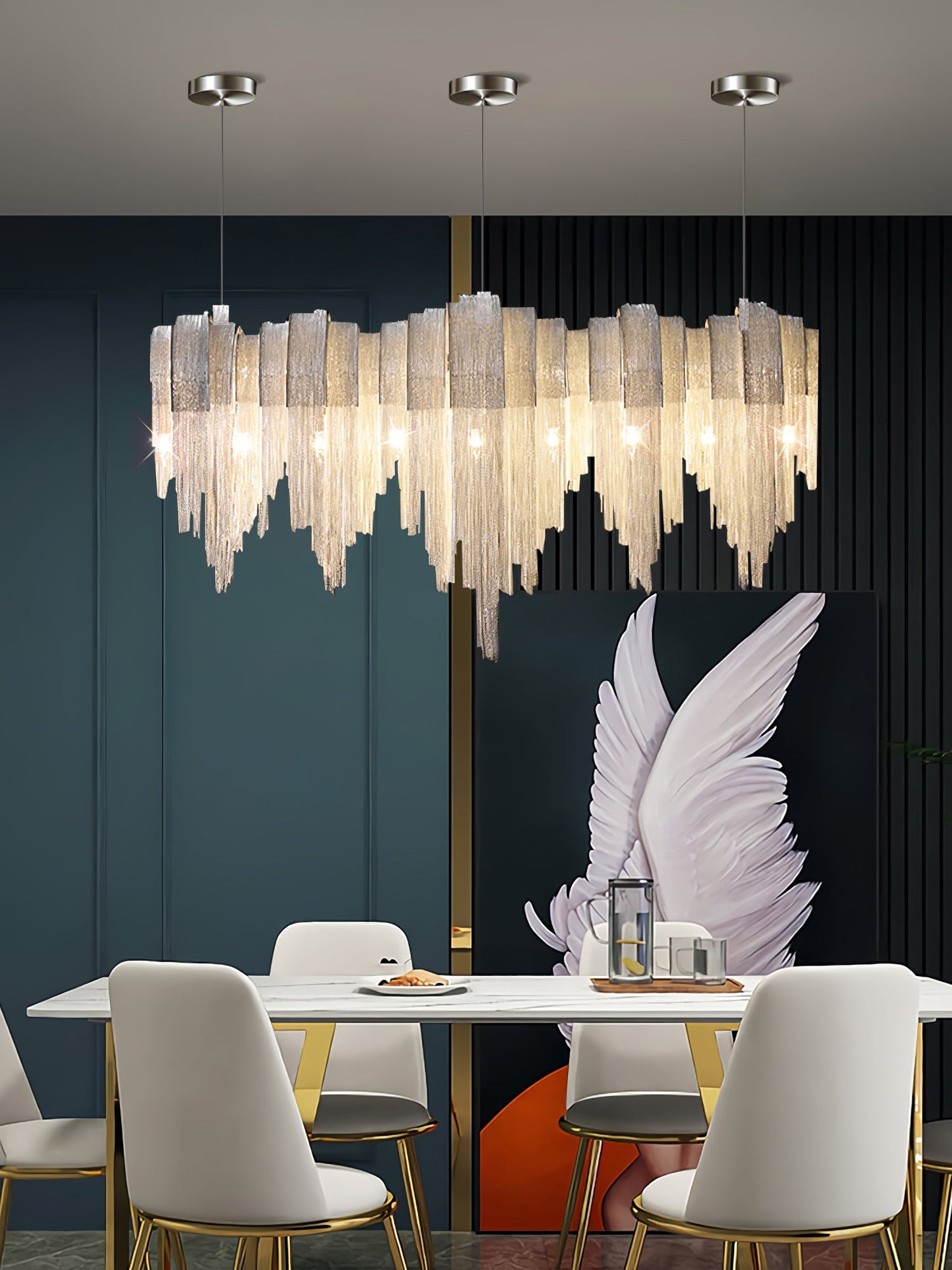 Elegant Length Chains Chandelier - Adjustable Height, Modern Design