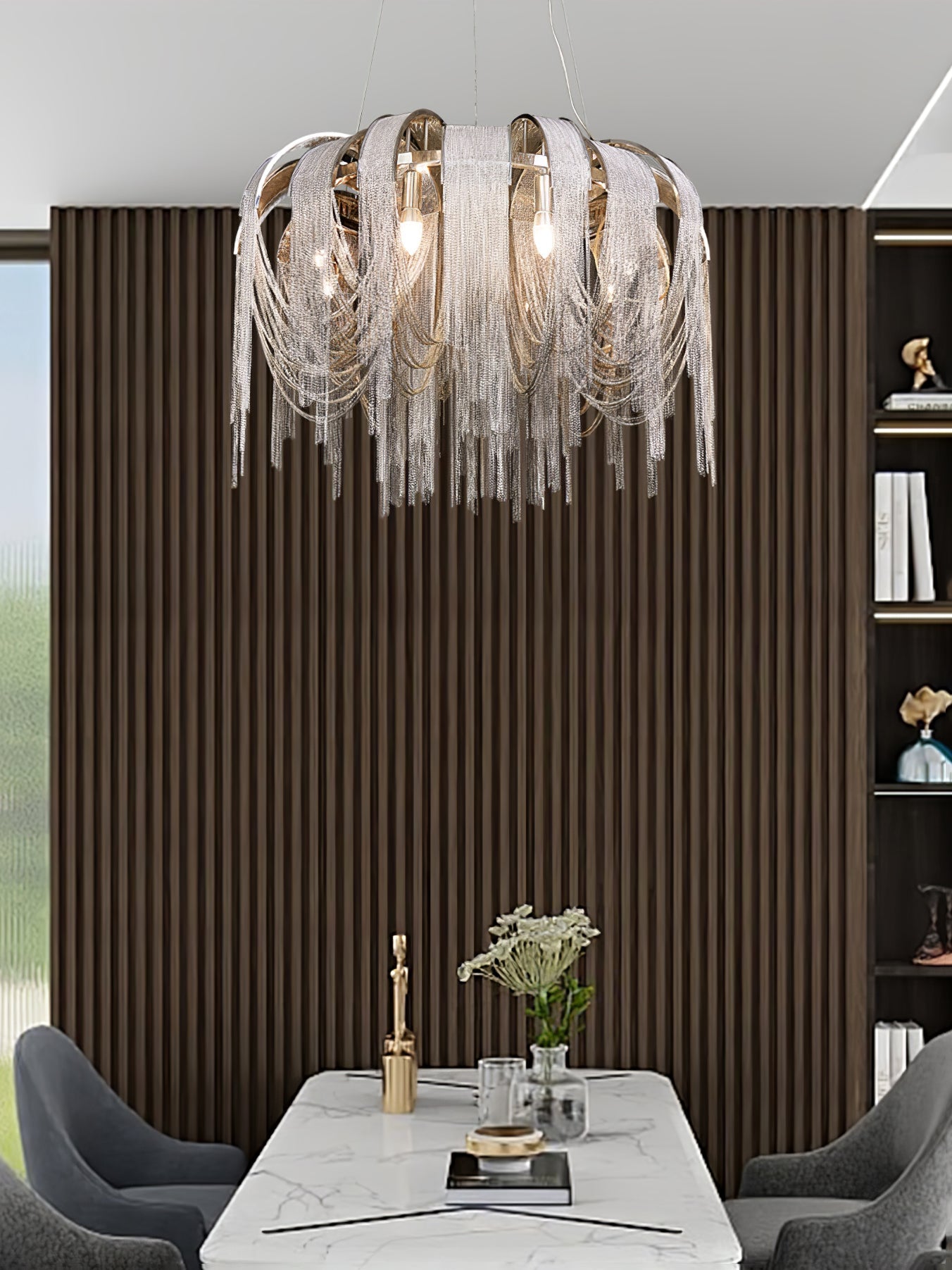 Elegant Length Chains Chandelier - Adjustable Height, Modern Design