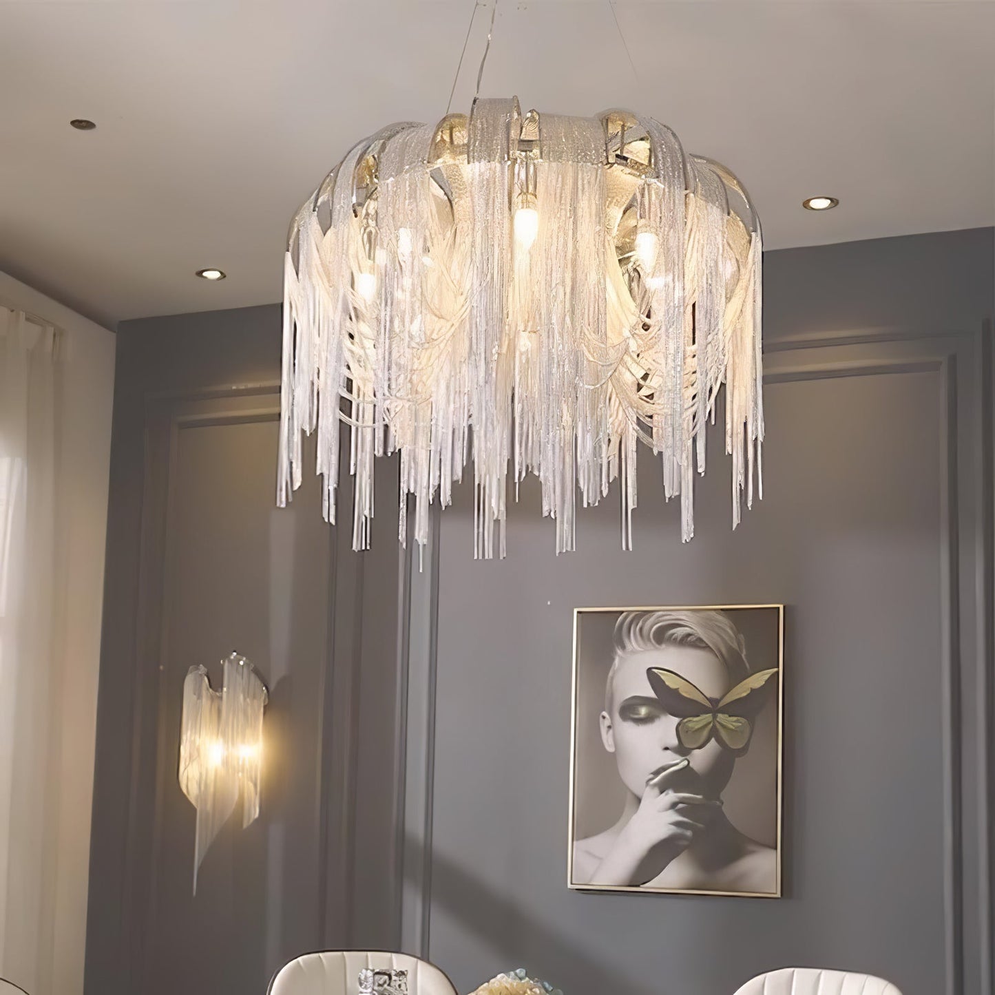 Elegant Length Chains Chandelier - Adjustable Height, Modern Design