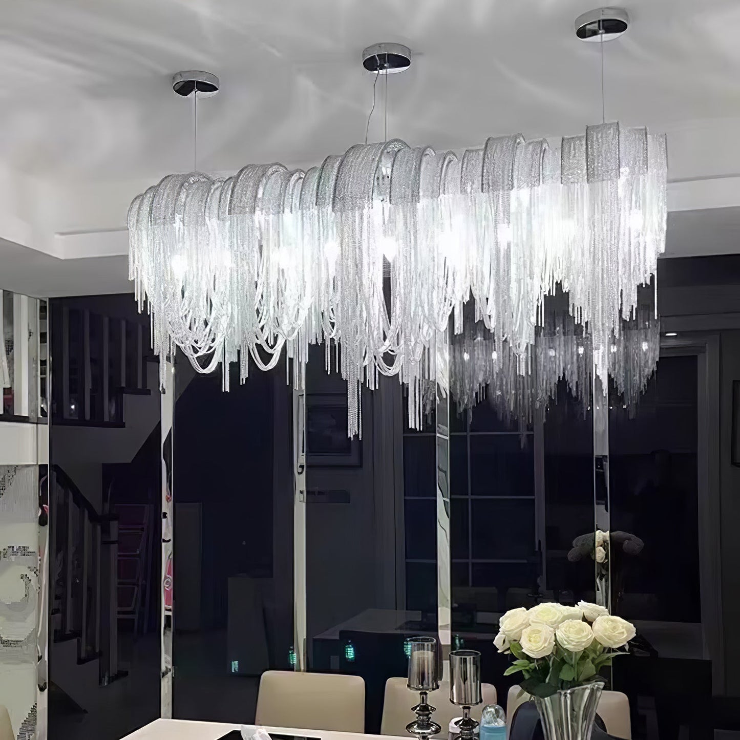 Elegant Length Chains Chandelier - Adjustable Height, Modern Design