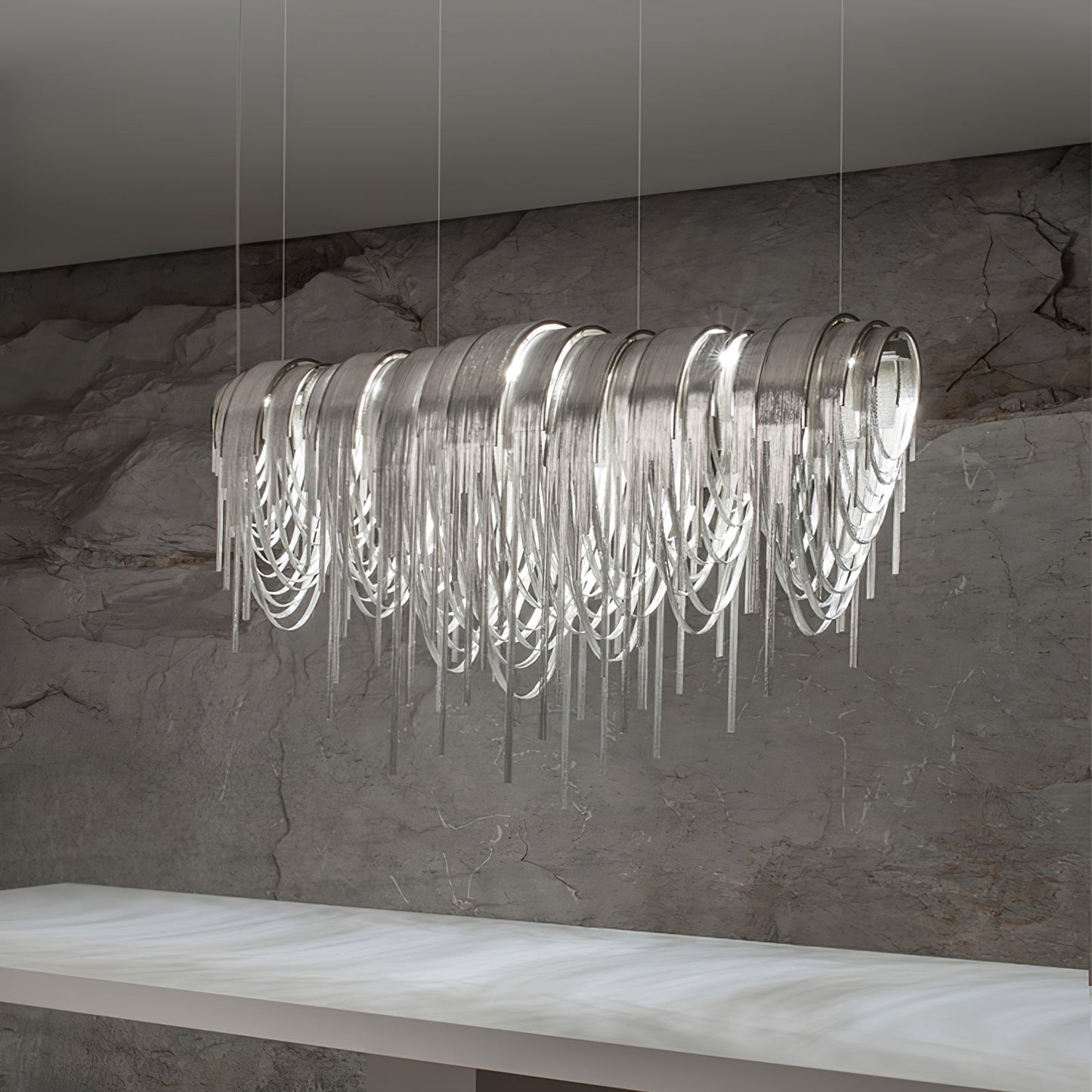Elegant Length Chains Chandelier - Adjustable Height, Modern Design