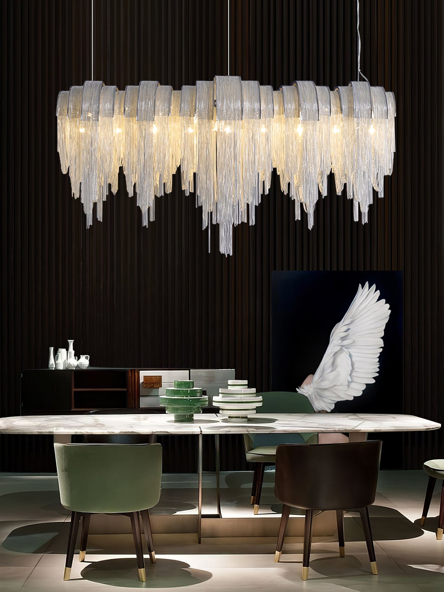 Elegant Length Chains Chandelier - Adjustable Height, Modern Design