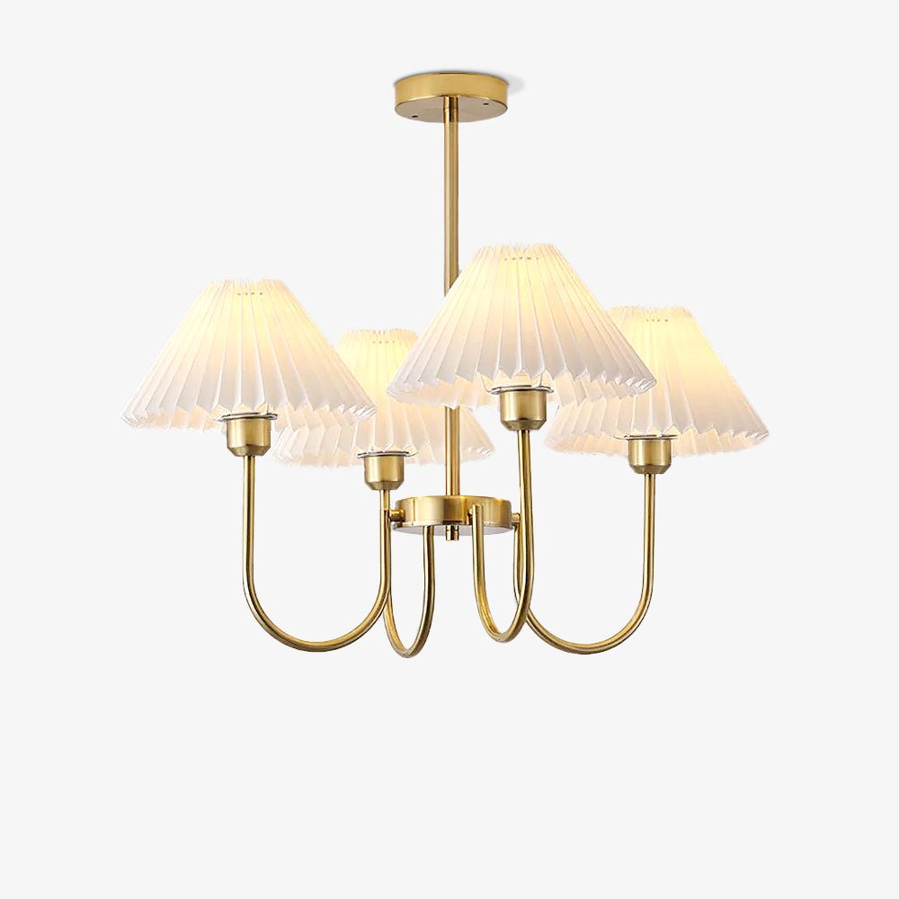 Lenore Pleated Chandelier - Elegant Design with Adjustable Height & So