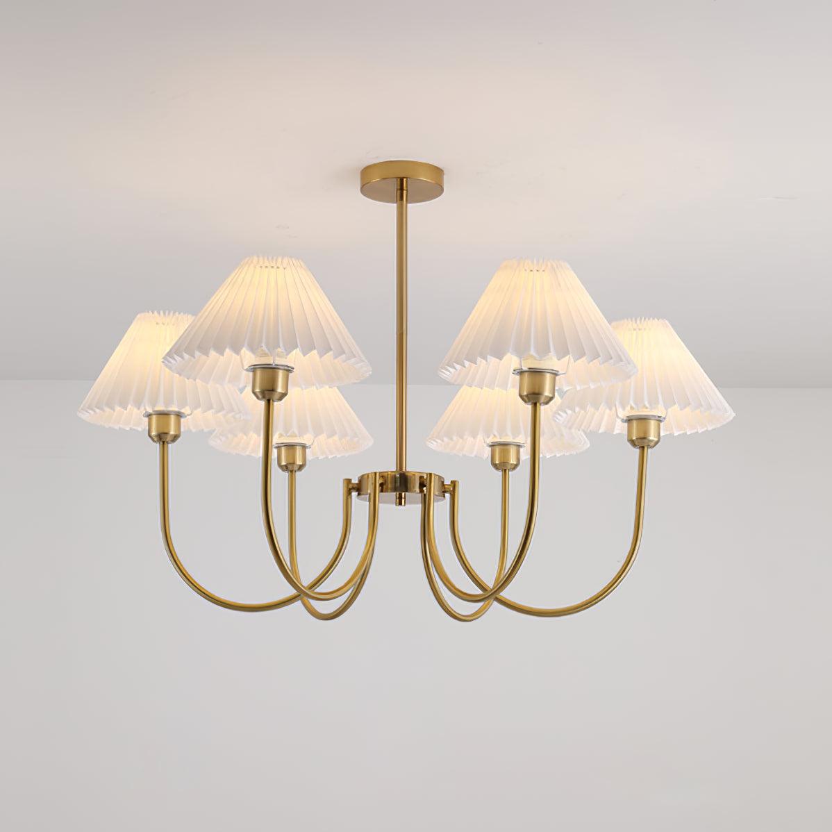 Lenore Pleated Chandelier - Elegant Design with Adjustable Height & So