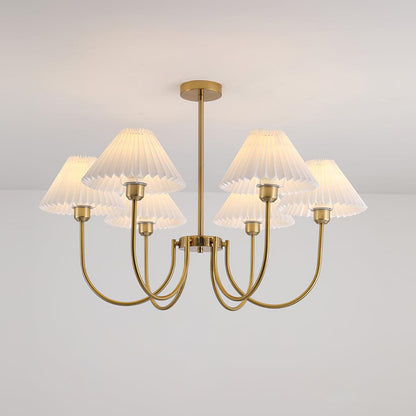 Lenore Pleated Chandelier - Elegant Design with Adjustable Height & So