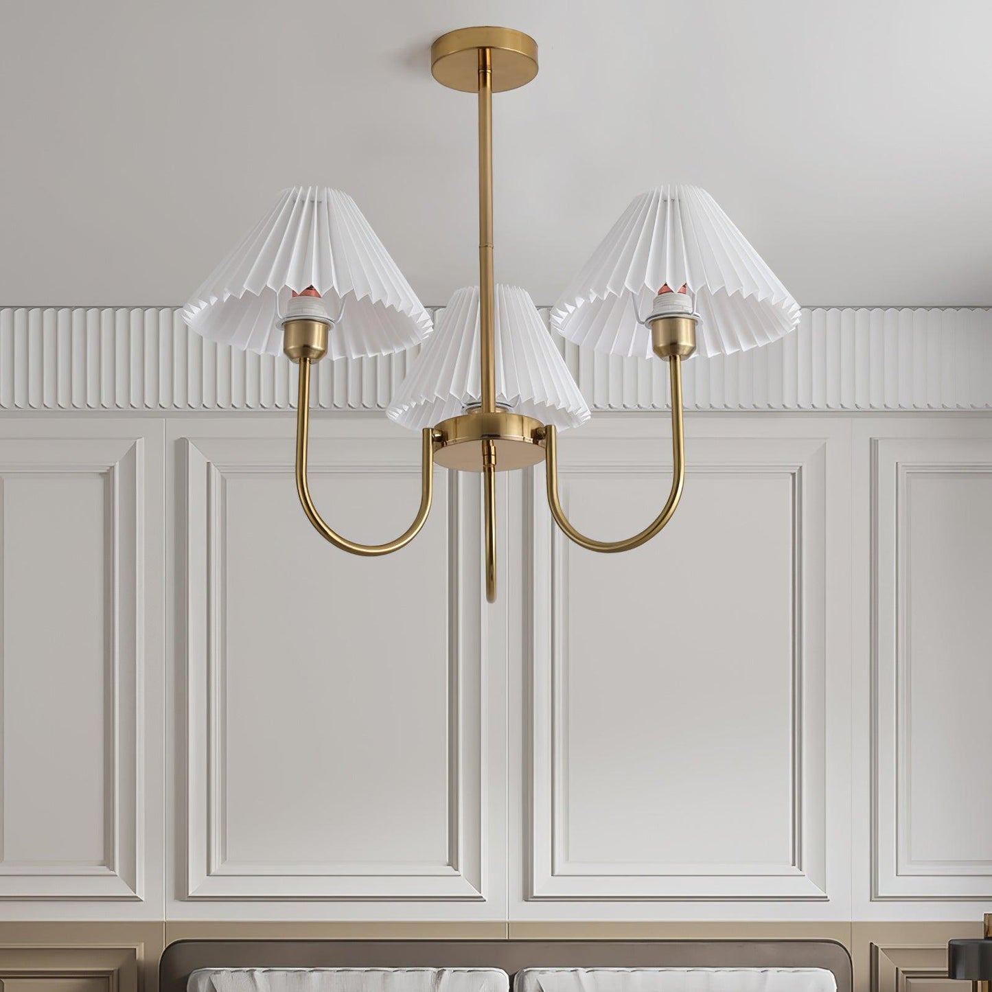 Lenore Pleated Chandelier - Elegant Design with Adjustable Height & So