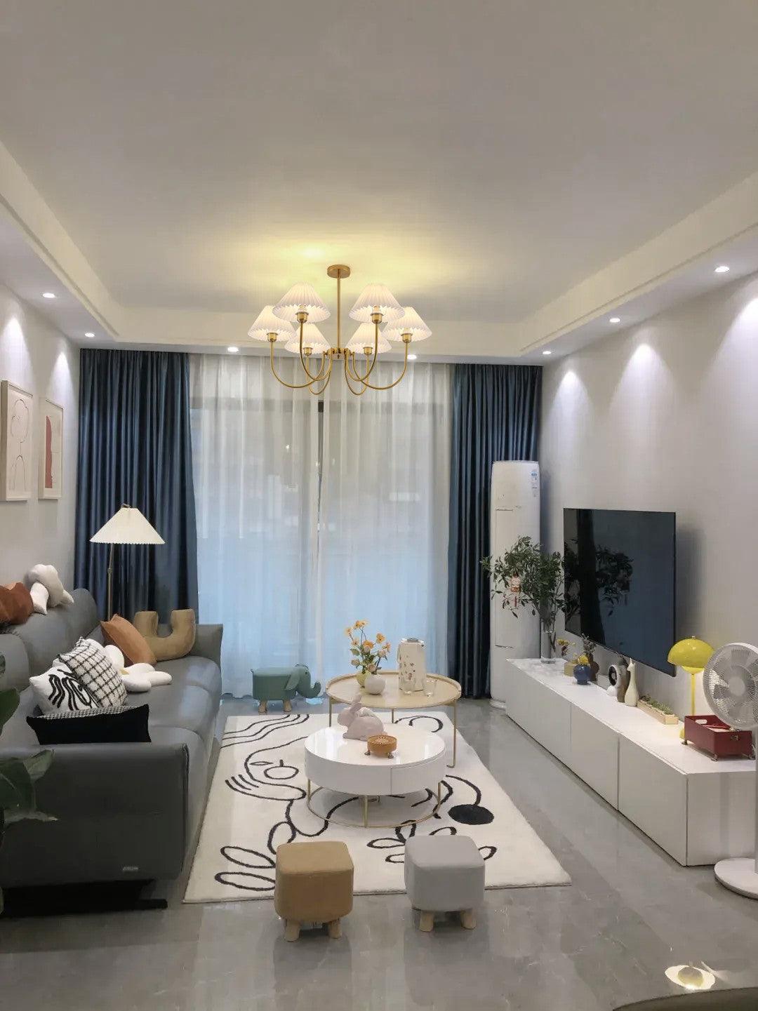 Lenore Pleated Chandelier - Elegant Design with Adjustable Height & So