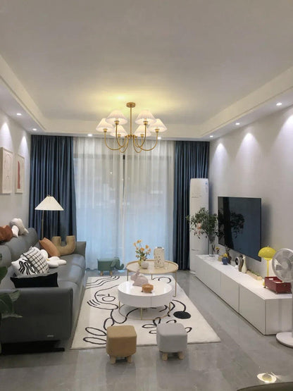Lenore Pleated Chandelier - Elegant Design with Adjustable Height & So
