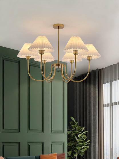 Lenore Pleated Chandelier - Elegant Design with Adjustable Height & So
