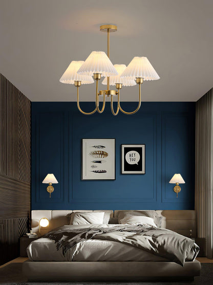 Lenore Pleated Chandelier - Elegant Design with Adjustable Height & So