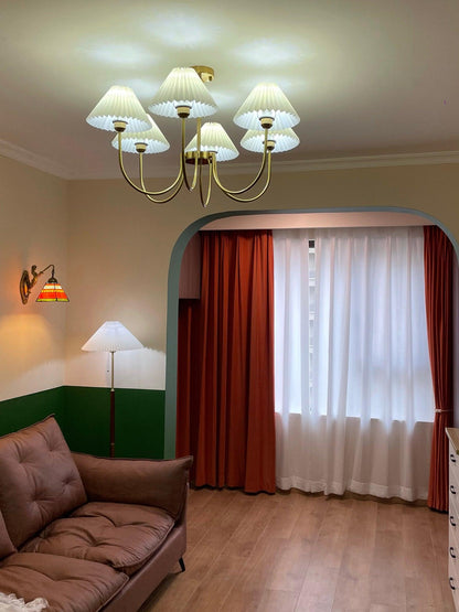 Lenore Pleated Chandelier - Elegant Design with Adjustable Height & So