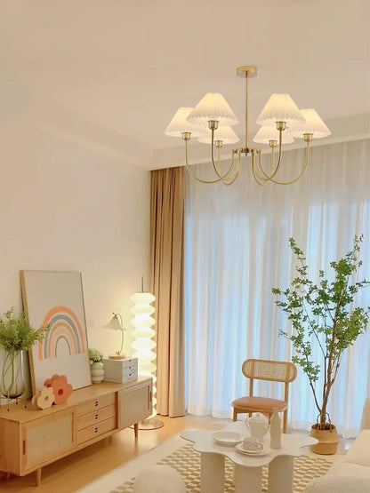 Lenore Pleated Chandelier - Elegant Design with Adjustable Height & So