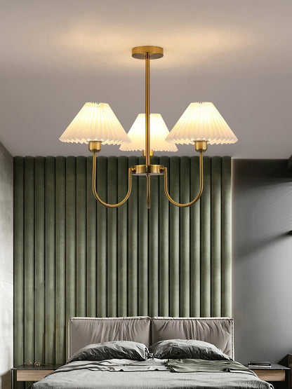 Lenore Pleated Chandelier - Elegant Design with Adjustable Height & So