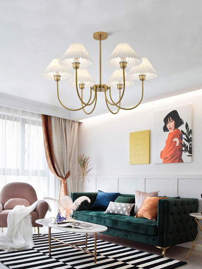 Lenore Pleated Chandelier - Elegant Design with Adjustable Height & So