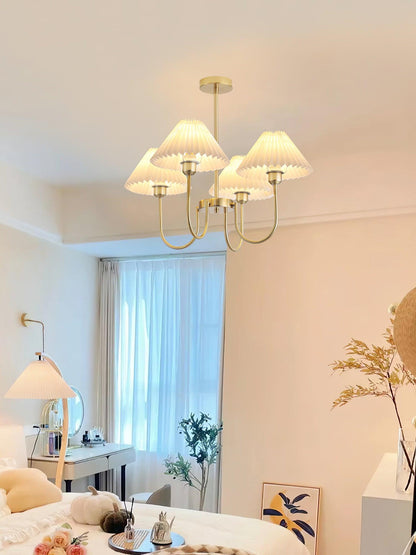 Lenore Pleated Chandelier - Elegant Design with Adjustable Height & So