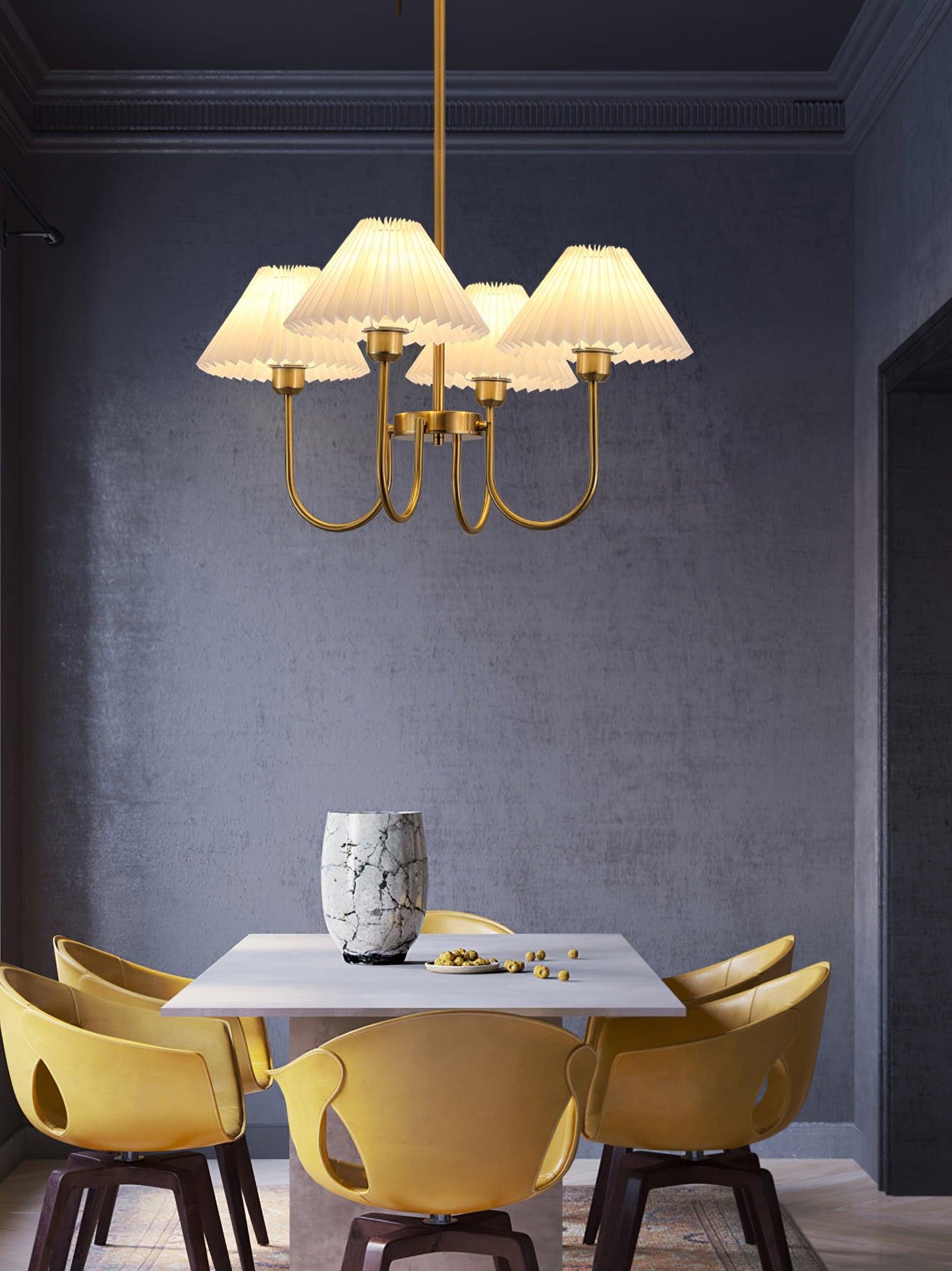 Lenore Pleated Chandelier - Elegant Design with Adjustable Height & So