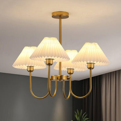 Lenore Pleated Chandelier - Elegant Design with Adjustable Height & So