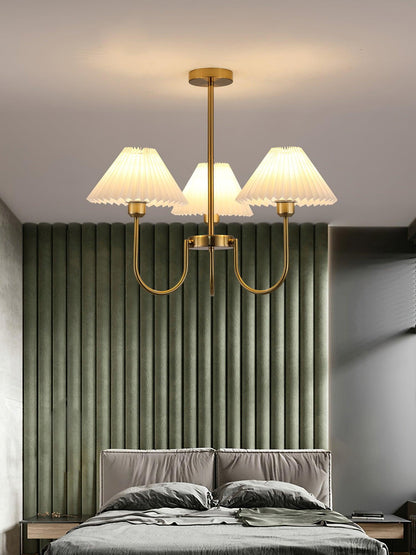 Lenore Pleated Chandelier - Elegant Design with Adjustable Height & So