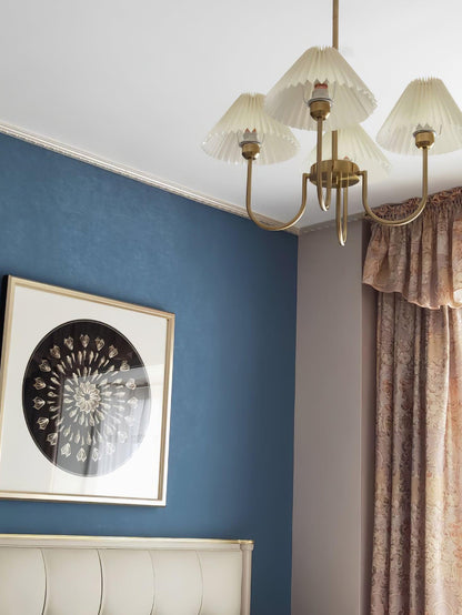 Lenore Pleated Chandelier - Elegant Design with Adjustable Height & So
