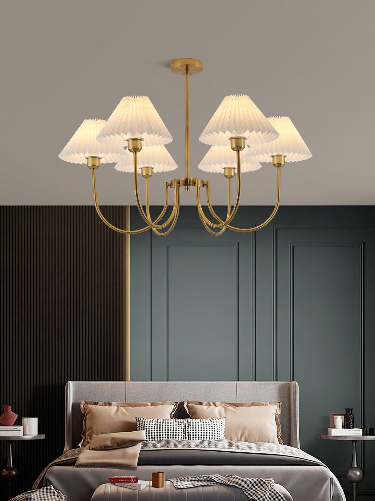 Lenore Pleated Chandelier - Elegant Design with Adjustable Height & So