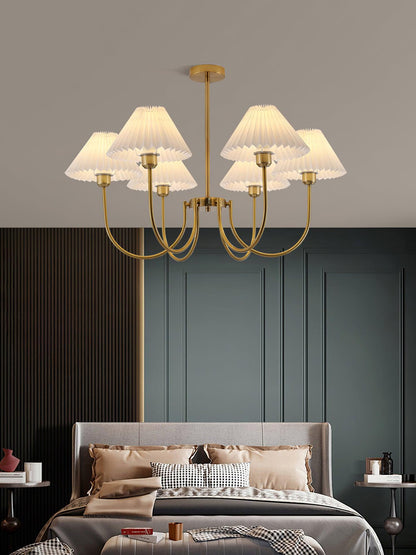 Lenore Pleated Chandelier - Elegant Design with Adjustable Height & So