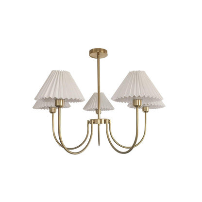 Lenore Pleated Chandelier - Elegant Design with Adjustable Height & So
