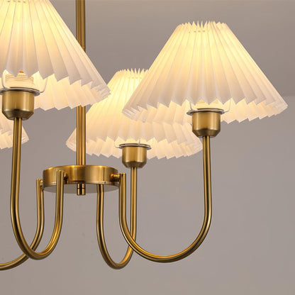 Lenore Pleated Chandelier - Elegant Design with Adjustable Height & So