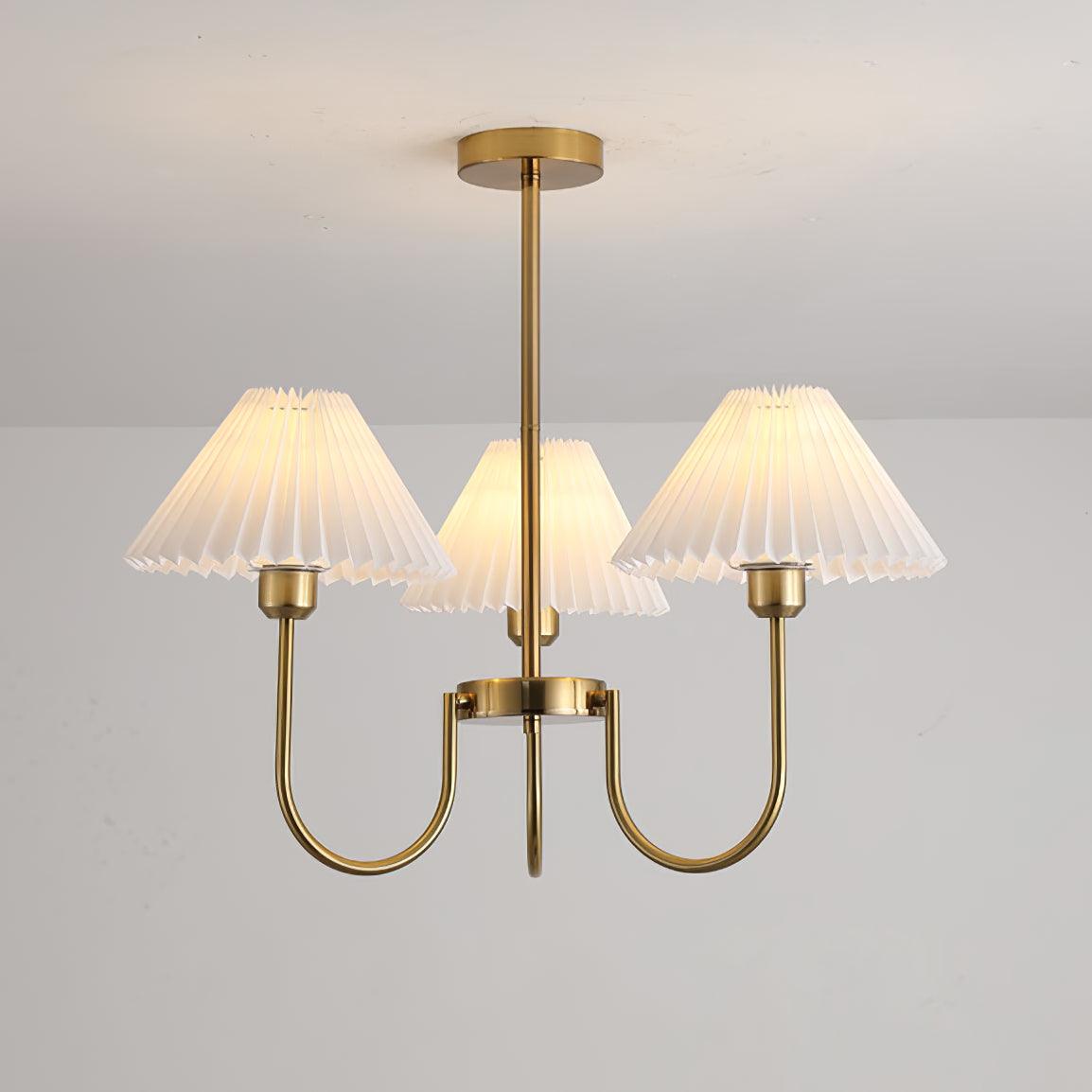 Lenore Pleated Chandelier - Elegant Design with Adjustable Height & So