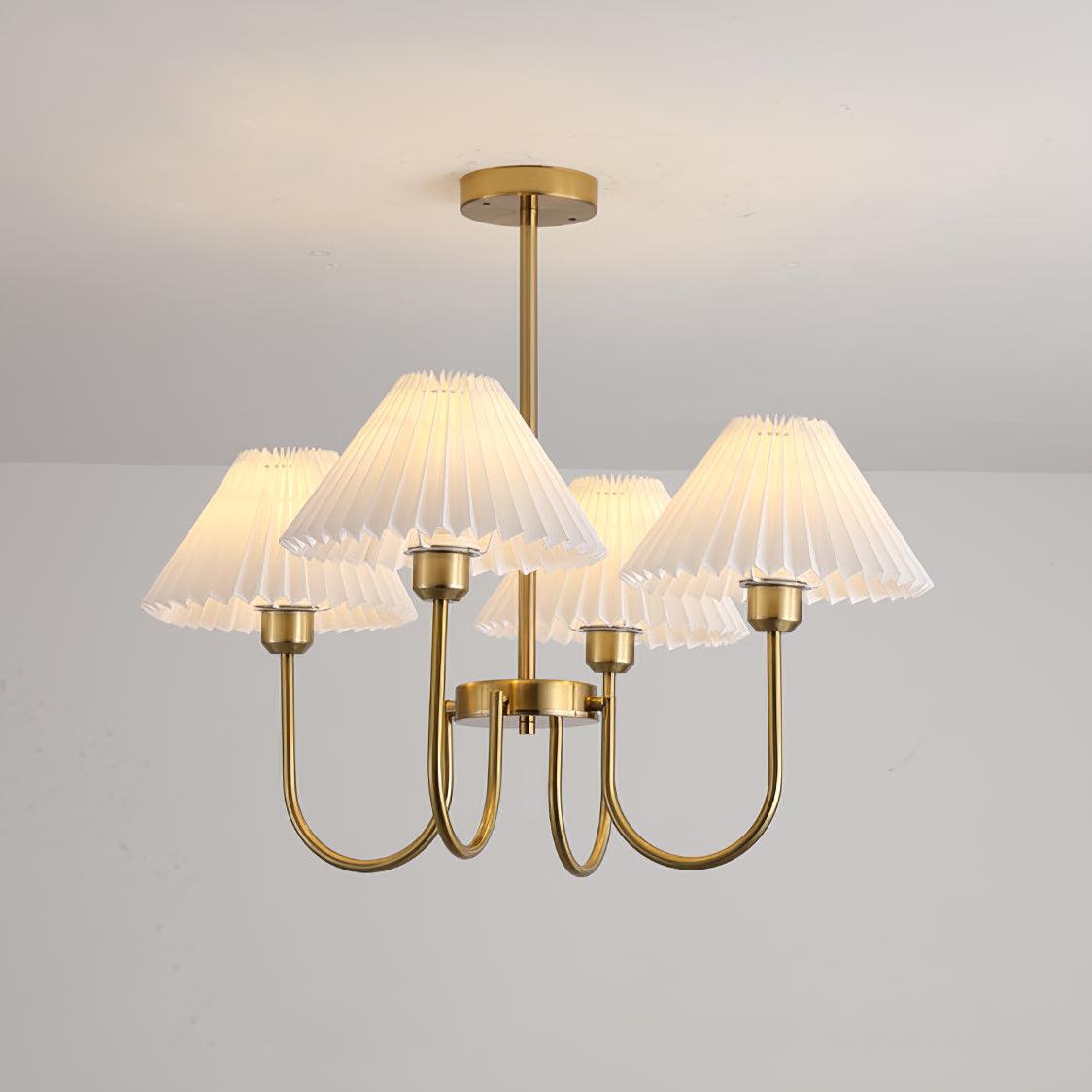 Lenore Pleated Chandelier - Elegant Design with Adjustable Height & So