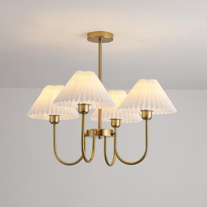 Lenore Pleated Chandelier - Elegant Design with Adjustable Height & So