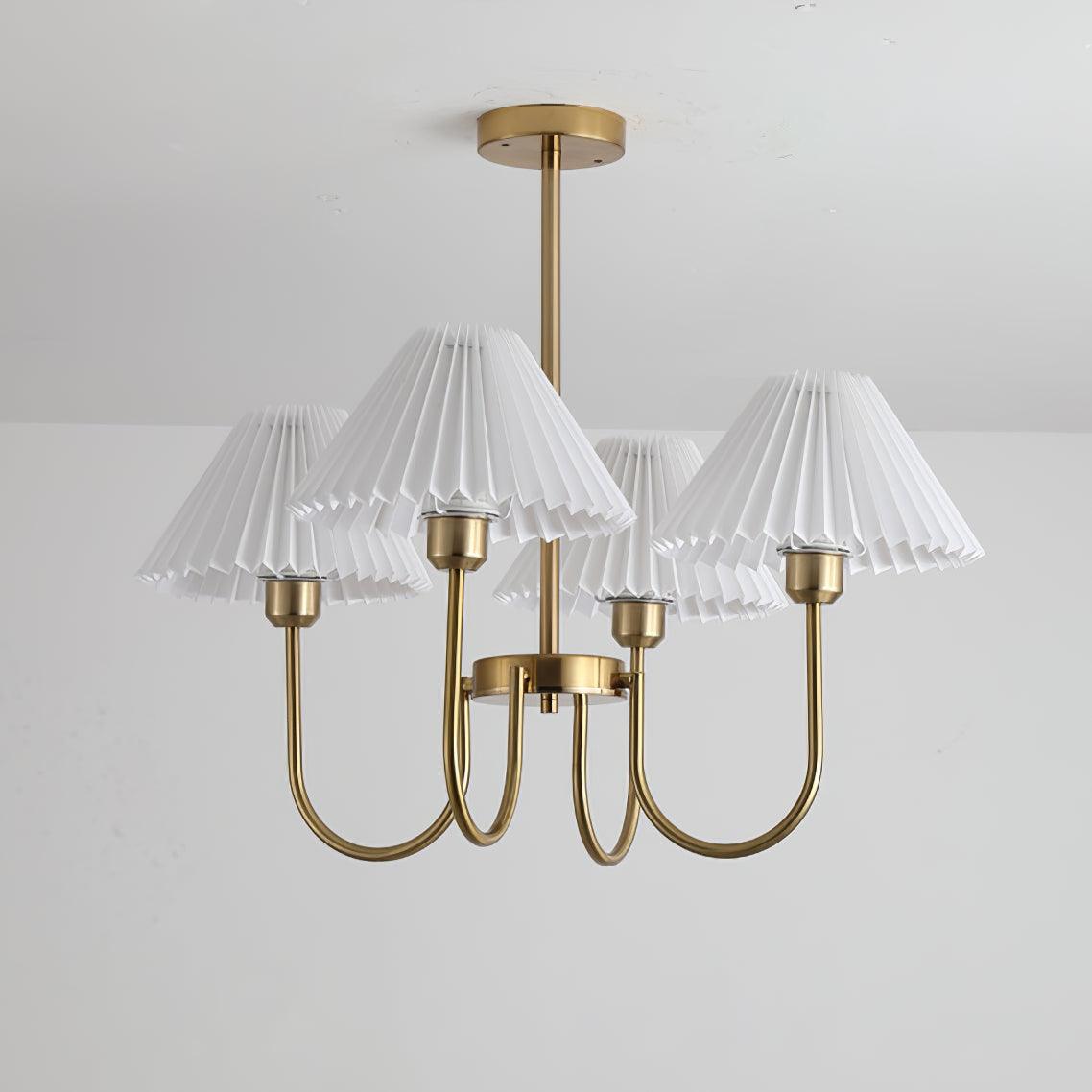 Lenore Pleated Chandelier - Elegant Design with Adjustable Height & So