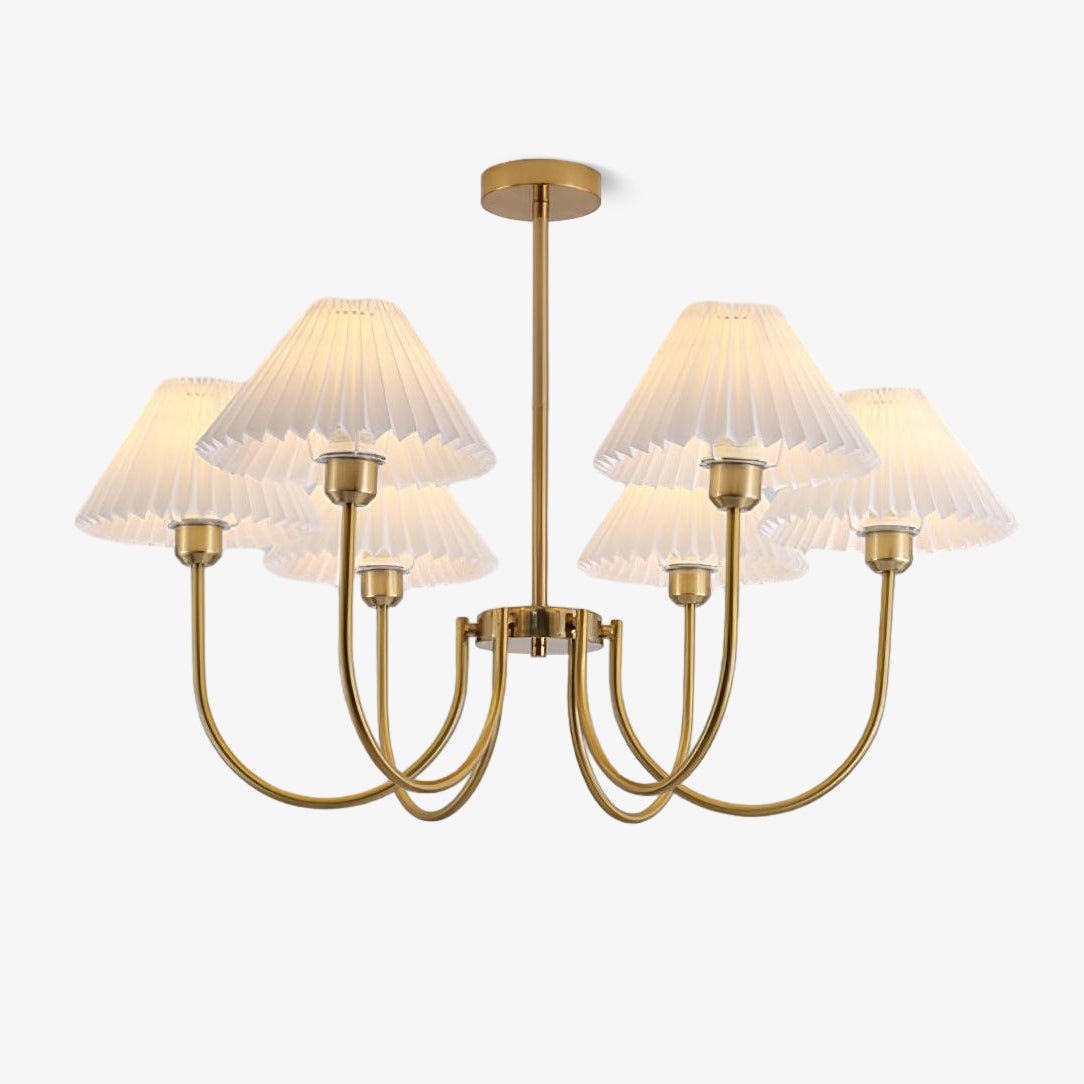 Lenore Pleated Chandelier - Elegant Design with Adjustable Height & So