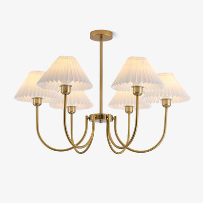 Lenore Pleated Chandelier - Elegant Design with Adjustable Height & So