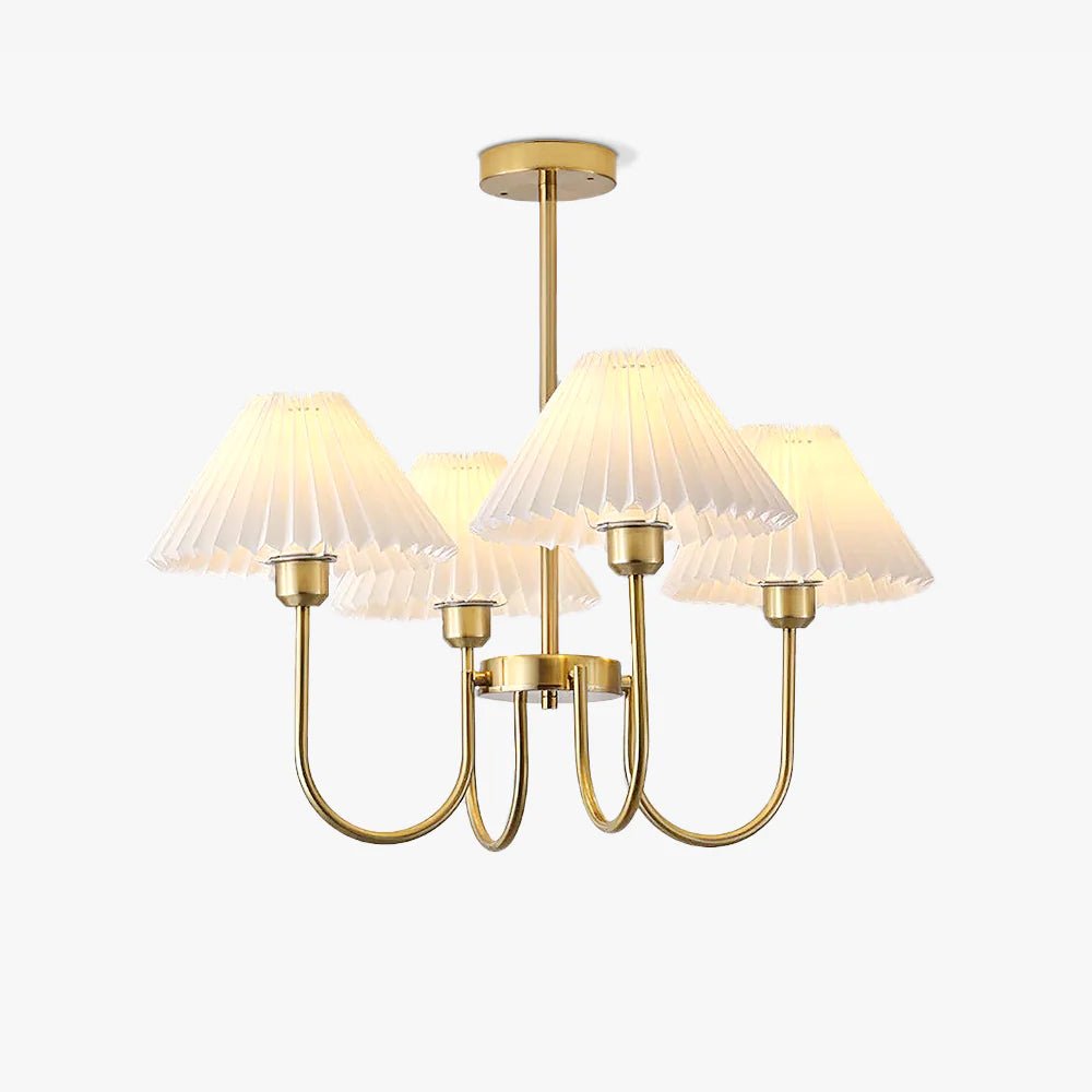 Lenore Pleated Chandelier - Elegant Design with Adjustable Height & So