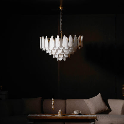 Leon Alabaster Chandelier - Elegant Design with Adjustable Height & LE